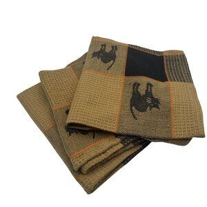 Park Designs Halloween Cat Cotton Napkins 12x12 Inch Set